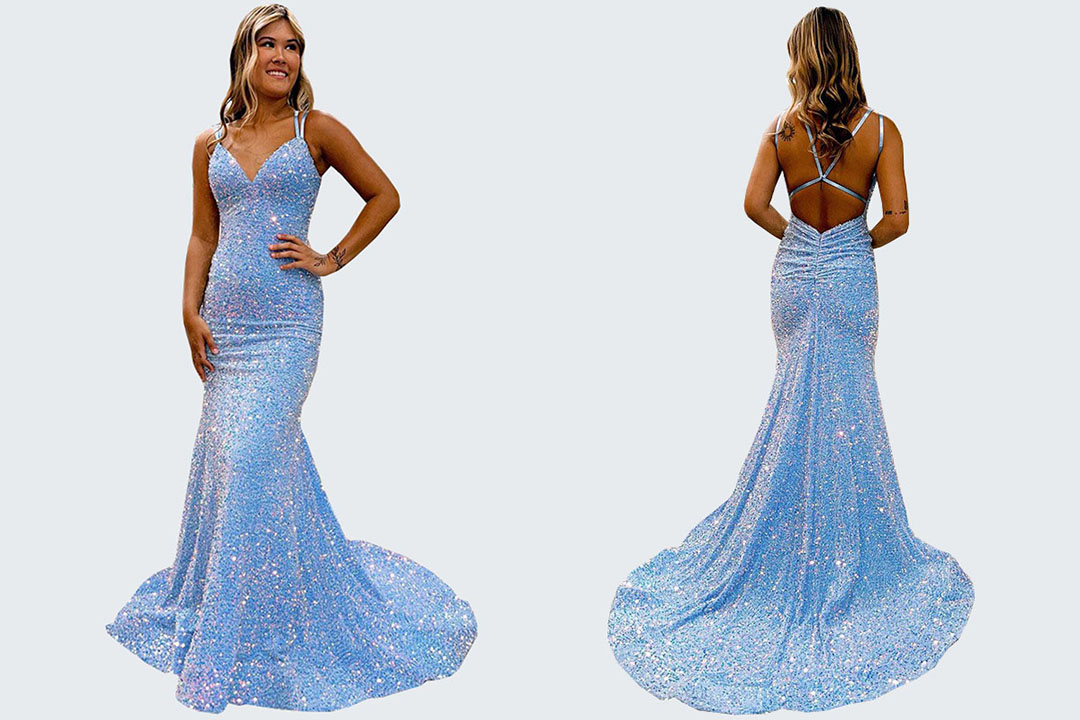 Wholesale Velvet Sequin Prom Dresses Canada