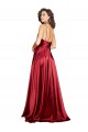 Wholesale Low Back Burgundy A-Line Cowl Neck Long Black Tie Prom Dress / Prom Dress Canada