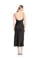 Wholesale Low Back Black A-Line Cowl Neck Midi Length Prom Dress Canada