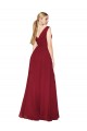 Wholesale V-Back Burgundy A-Line High Neck Long Black Tie Prom Dress Canada