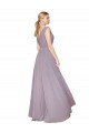 Wholesale V-Back Dusty Rose A-Line High Neck Long Prom Dress Canada