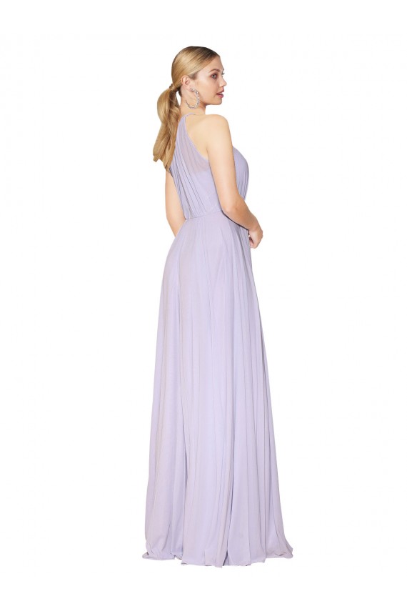 Wholesale Lilac A-Line High Neck Long Prom Dress Canada