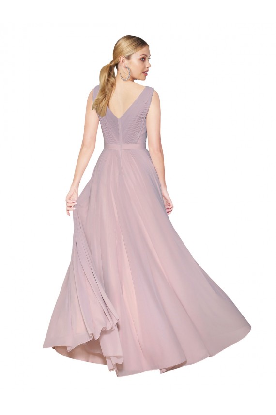 Wholesale V-Back Primrose A-Line High Neck Long Prom Dress Canada