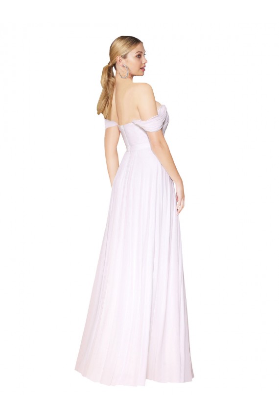 Wholesale White A-Line High Neck Long Prom Dress Canada