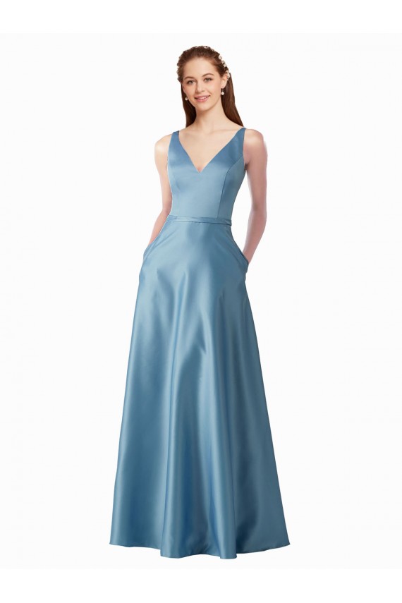 Wholesale A-Line High Neck Long Black Tie Prom Dress Canada