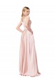 Wholesale Pink A-Line High Neck Long Prom Dress Canada