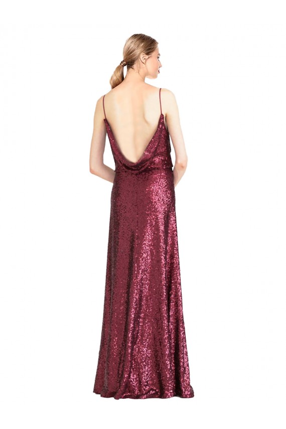 Wholesale Burgundy A-Line High Neck Long Prom Dress Canada