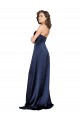 Wholesale Low Back Sapphire A-Line High Neck Long Prom Dress Canada