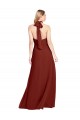 Wholesale Open Back Burgundy A-Line High Neck Long Prom Dress Canada