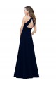Wholesale Keyhole Back Dusty Pink A-Line High Neck Long Prom Dress Canada