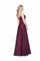 Wholesale V-Back Wild Berry A-Line High Neck Long Prom Dress Canada