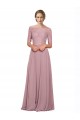 Wholesale A-Line Off the Shoulder Long Soft Chiffon & Lace Prom Dress Canada