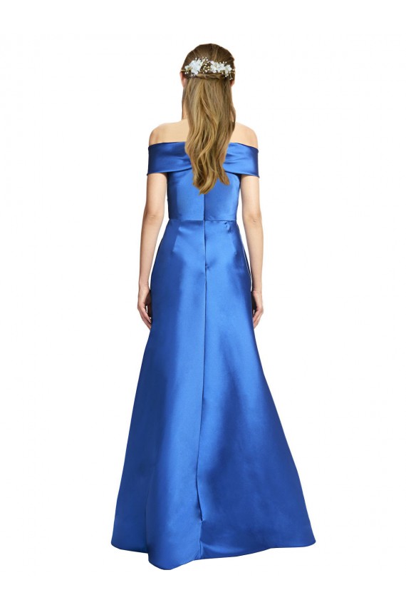 Wholesale A-Line Off the Shoulder Long Black Tie Prom Dress Canada