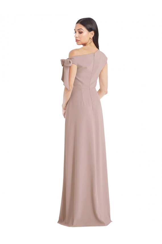 Wholesale Dusty Pink A-Line Off the Shoulder Long Prom Dress Canada