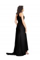 Wholesale Black A-Line One Shoulder Long Black Tie Prom Dress Canada