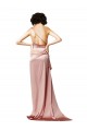 Wholesale Open Back Dusty Pink A-Line One Shoulder Long Prom Dress Canada