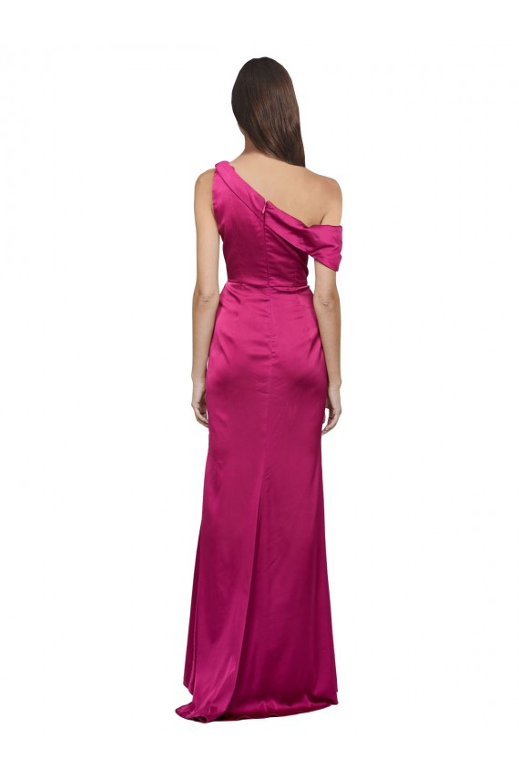 Wholesale Fuchsia A-Line One Shoulder Long Prom Dress Canada
