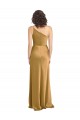Wholesale Gold A-Line One Shoulder Sleeveless Long Prom Dress Canada
