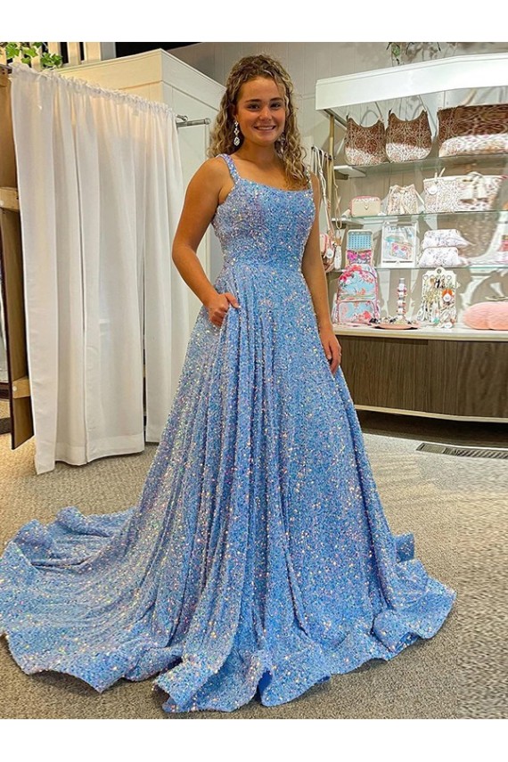 Wholesale A-Line Scoop Neck Court Train Prom Dress Canada