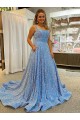 Wholesale A-Line Scoop Neck Court Train Prom Dress Canada