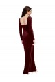 Wholesale Low Back Burgundy A-Line Square Neck Long Prom Dress Canada