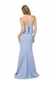 Wholesale Low Back Light Sky Blue A-Line Strapless Long Prom Dress Canada