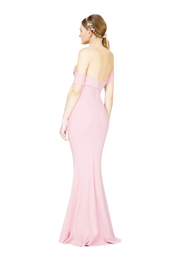 Wholesale Low Back Pink A-Line Strapless Long Prom Dress Canada