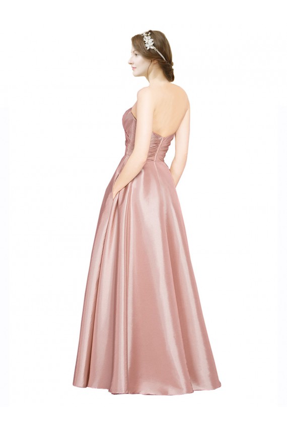 Wholesale Low Back A-Line Strapless Long Black Tie Prom Dress Canada