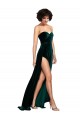 Wholesale Low Back Dark Green A-Line Sweetheart Sweep Train Prom Dress Canada