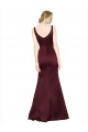Wholesale Low Back Burgundy A-Line V-Neck Long Black Tie Prom Dress Canada