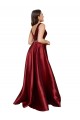 Wholesale V-Back Burgundy A-Line V-Neck Long Plus Size Formal Prom Dress Canada