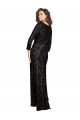 Wholesale Black A-Line V-Neck Long Sequin Prom Dress Canada