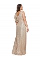 Wholesale Gold A-Line V-Neck Long Black Tie Plus Size Prom Dress Canada