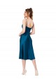 Wholesale Low Back Peacock Blue A-Line V-Neck Midi Length Prom Dress Canada