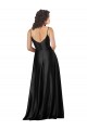 Wholesale Low Back Black A-Line V-Neck Long Prom Dress Canada