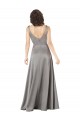 Wholesale Pearl Grey A-Line V-Neck Long Prom Dress Canada