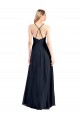 Wholesale Dark Navy A-Line V-Neck Long Soft Chiffon Evening Prom Dress Canada