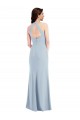 Wholesale Open Back Light Sky Blue A-Line V-Neck Long Prom Dress Canada