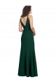 Wholesale V-Back Midnight Green A-Line V-Neck Long Prom Dress Canada