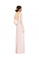 Wholesale Low Back Pink A-Line V-Neck Long Black Tie Prom Dress / Prom Dress Canada