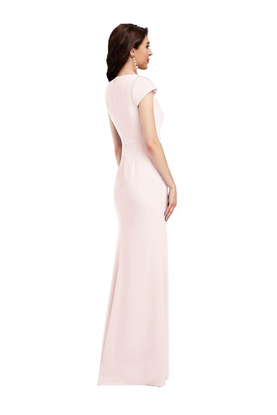 Wholesale Pink A-Line V-Neck Long Prom Dress Canada