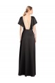 Wholesale Black A-Line V-Neck Long Stretch Satin Evening Prom Dress Canada