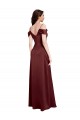 Wholesale Burgundy Gold A-Line V-Neck Sleeveless Long Prom Dress Canada