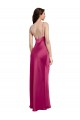 Wholesale Low Back Fuchsia A-Line V-Neck Long Prom Dress Canada