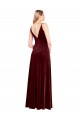 Wholesale V-Back Burgundy A-Line V-Neck Long Black Tie Prom Dress Canada