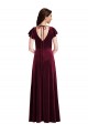 Wholesale Burgundy A-Line V-Neck Long Prom Dress Canada