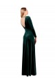 Wholesale Open Back Dark Green A-Line V-Neck Long Black Tie Prom Dress Canada
