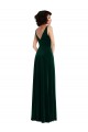Wholesale Dark Green A-Line V-Neck Long Stretch Velvet Evening Prom Dress Canada