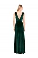 Wholesale V-Back Dark Green A-Line V-Neck Long Prom Dress Canada