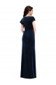 Wholesale Dark Navy A-Line V-Neck Long Prom Dress Canada